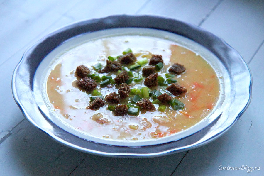 Рецепт вкусного горохового супа с копчёностями