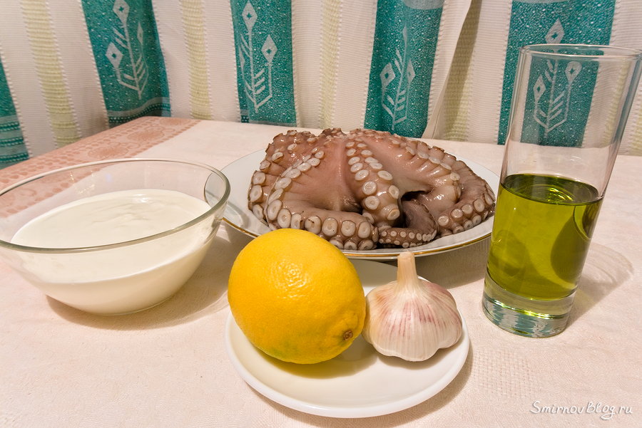 Мягкий и сочный жареный осьминог - ингредиенты Мягкий и сочный жареный осьминог. Рецепт