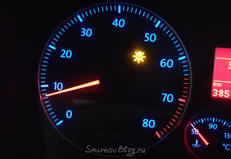 Загорелась желтая лампочка на приборной панели VW Touran 1T2