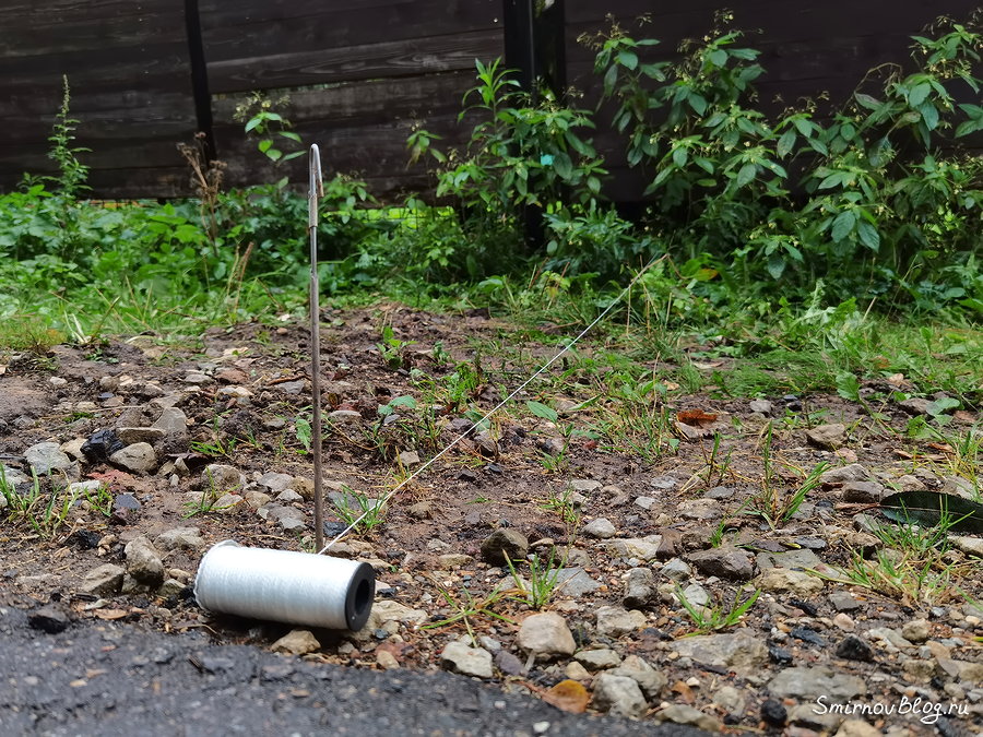 Место поиска водопровода под землёй