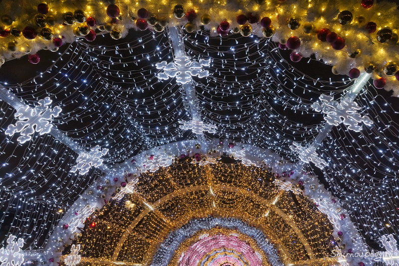 Световой тоннель на Тверской улице | Новогодняя Москва 2018