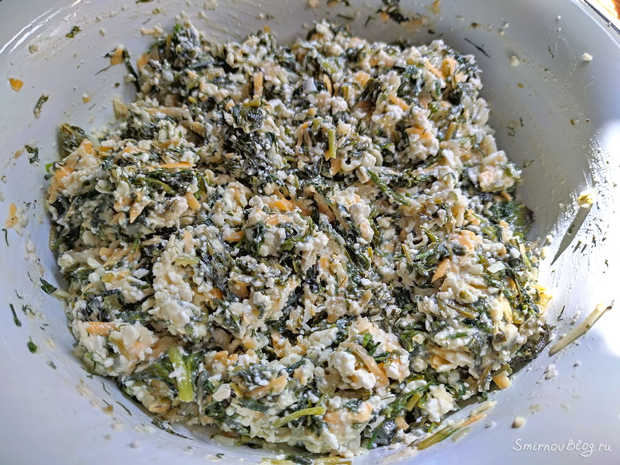 Начинка для пирога со шпинатом