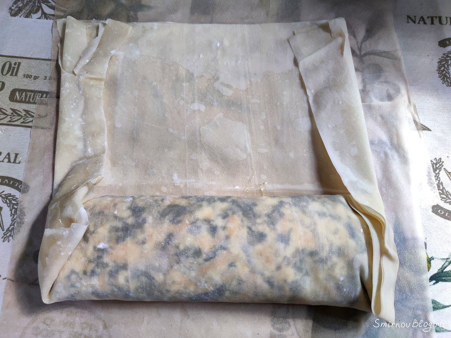 Пирог со шпинатом, сыром и тестом фило
