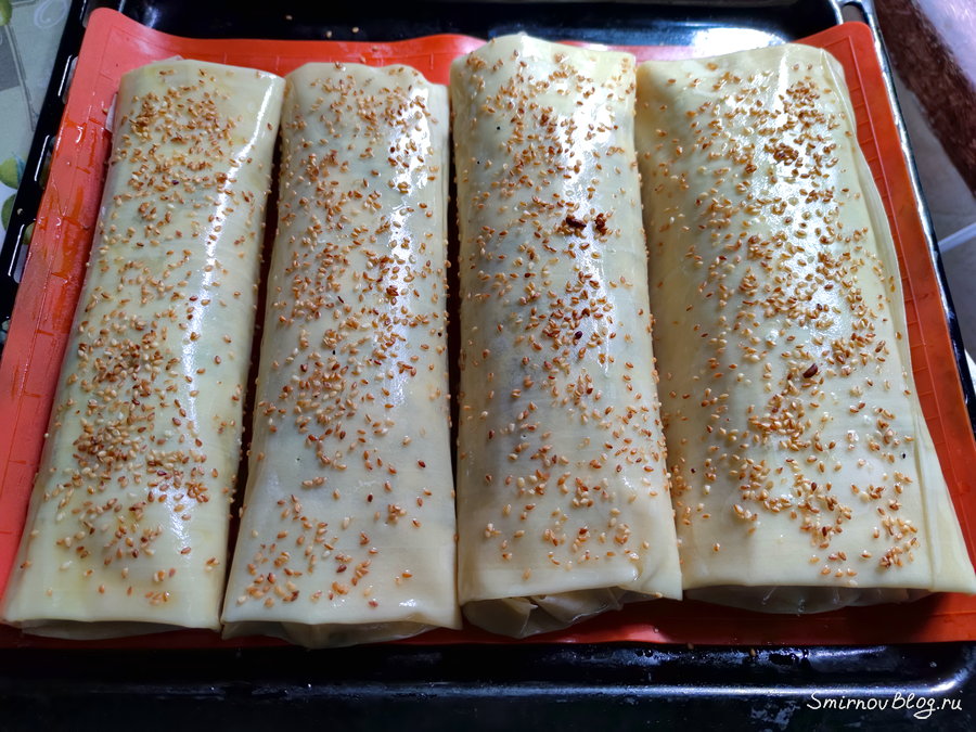 Пирог со шпинатом, сыром и тестом фило