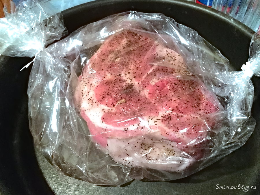 Запечённая в духовке свиная шейка Свиная шейка в пакете для запекания в духовке